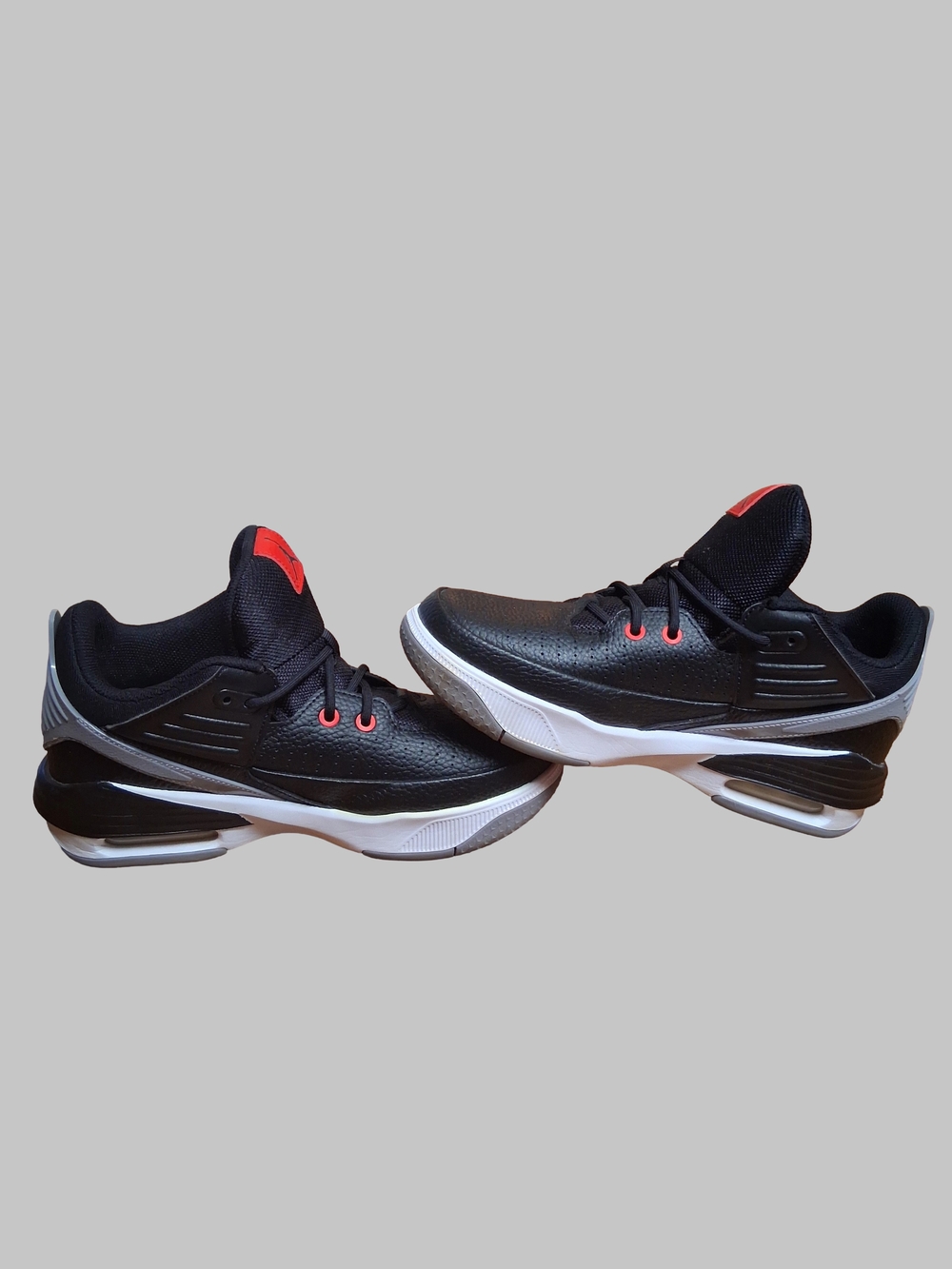 Jordan Men's Black Athletic Shoes with Red Accents